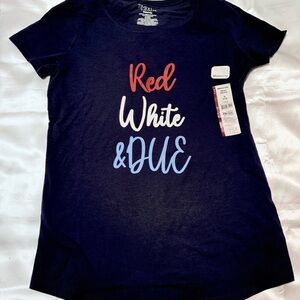 Red White & Due Maternity Top, size Small (4-6)